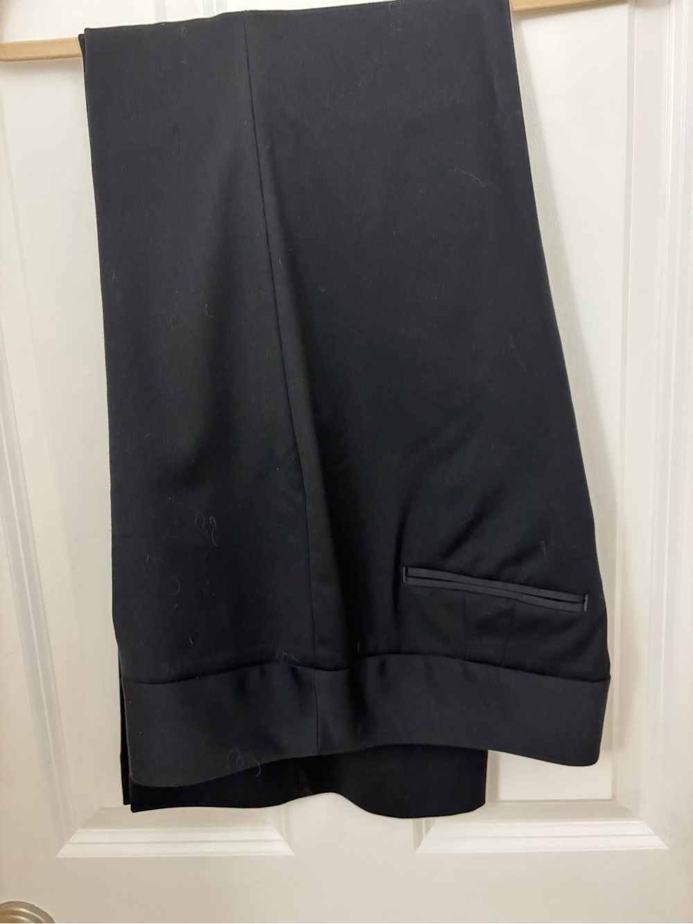 White House Black Market Legacy Tuxedo Satin Tab Silver Buttons Flare Leg Black